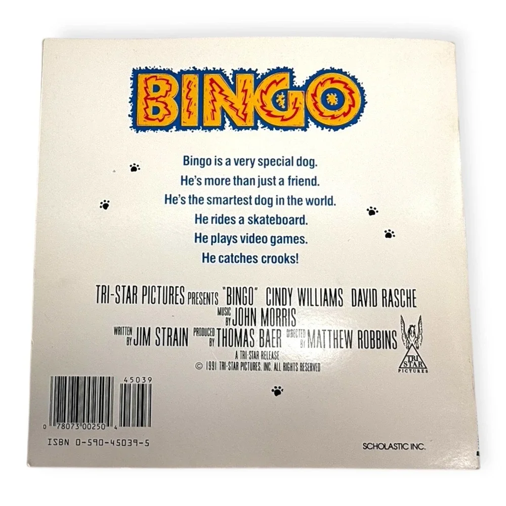 Tri-Star Pictures‎ Bingo 1991 Sch olastic Paperback Adaptation by Beth Goodman
